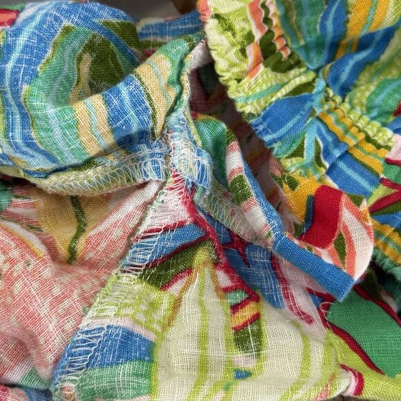 C&C California Tropical 100% Linen Shorts Women Medium Print Hawaiian Beach - Picture 6 of 10